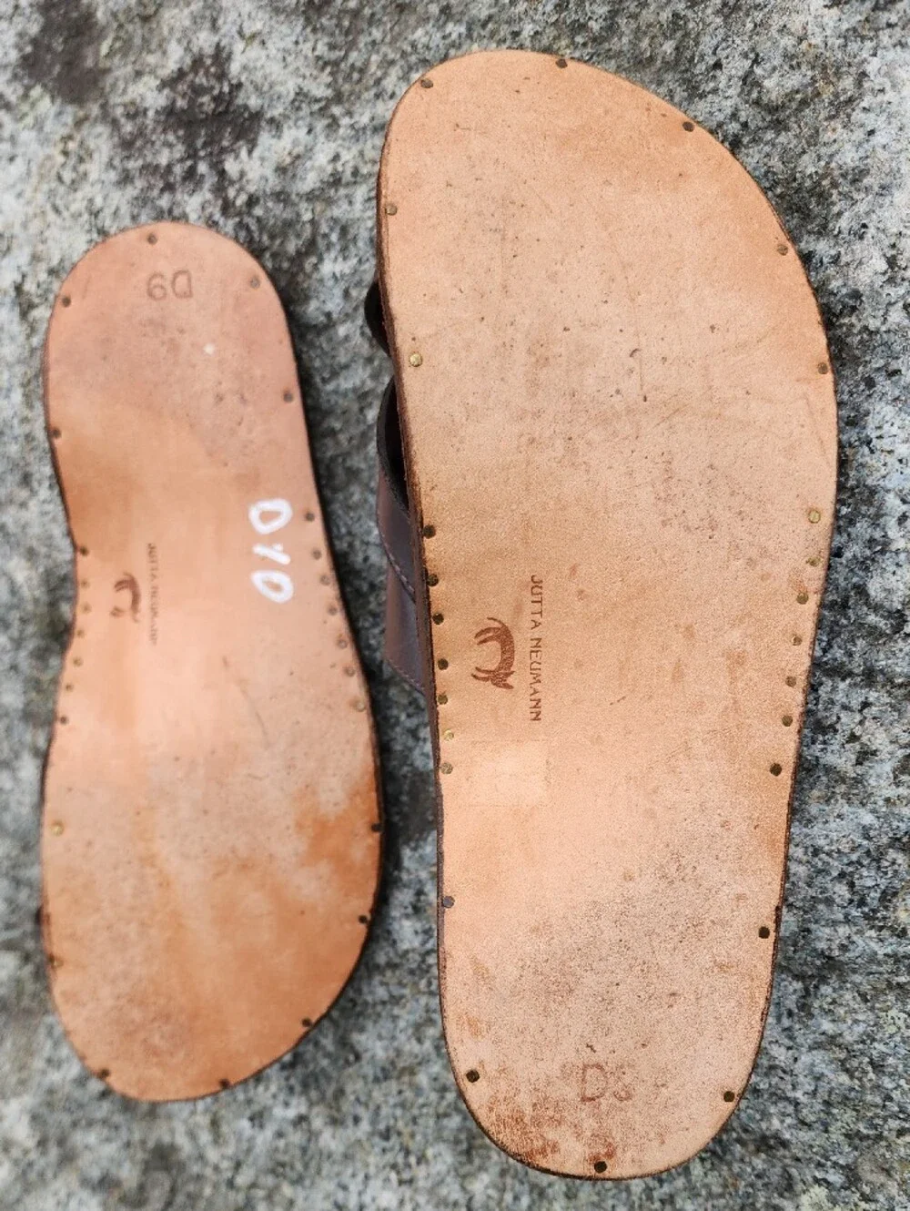Men's Jutta Neumann Brown Leather Slide Sandals size 9 D